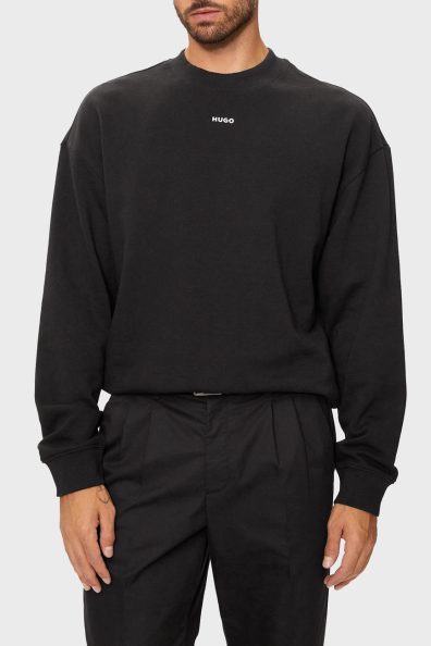 Чоловічий чорний світшот з логотипом фото 0 Чоловічий чорний світшот з логотипом