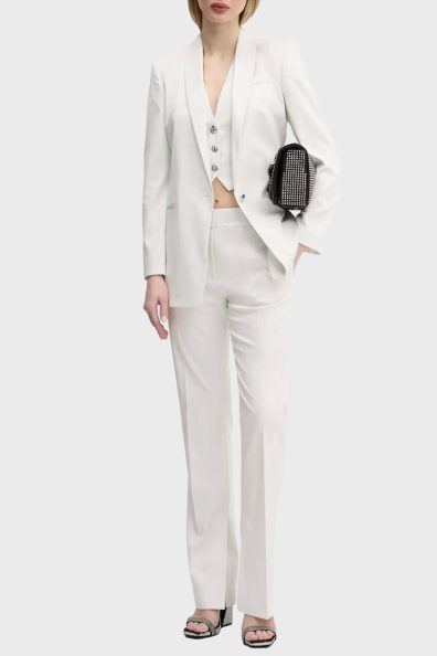 Женский белый костюм с желеткой фото 3 Женский белый костюм с желеткой