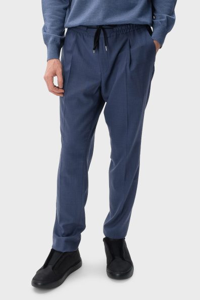 Мужские синие зауженные брюки