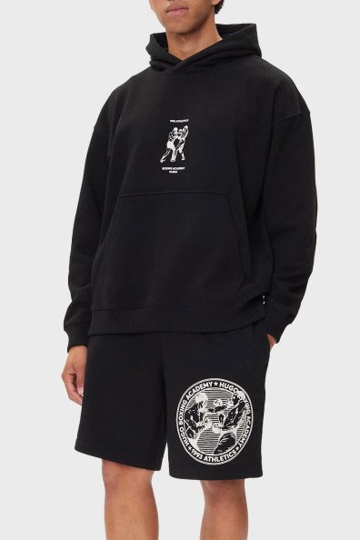 Чоловіче чорне худі з принтом на спині фото 3 Чоловіче чорне худі з принтом на спині