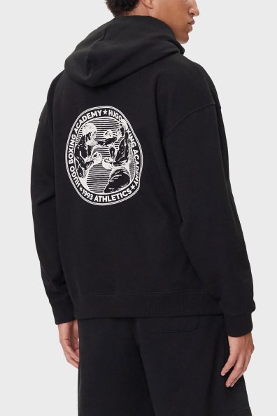 Чоловіче чорне худі з принтом на спині фото 1 Чоловіче чорне худі з принтом на спині