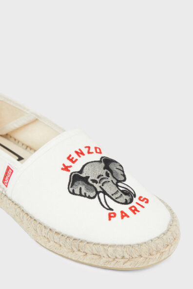 Білі еспадрільї з малюнком слона фото 3 Білі еспадрільї з малюнком слона