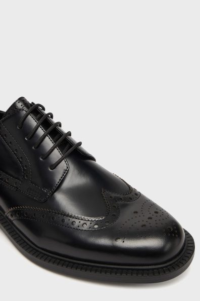 Чоловічі чорні шкіряні броги фото 3 Чоловічі чорні шкіряні броги