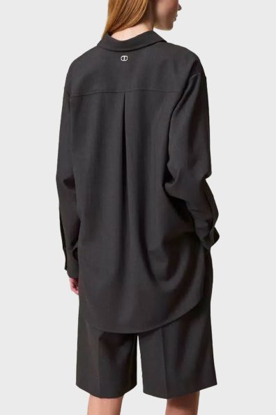 Серая рубашка оверсайз на пуговицы фото 1 Серая рубашка оверсайз на пуговицы