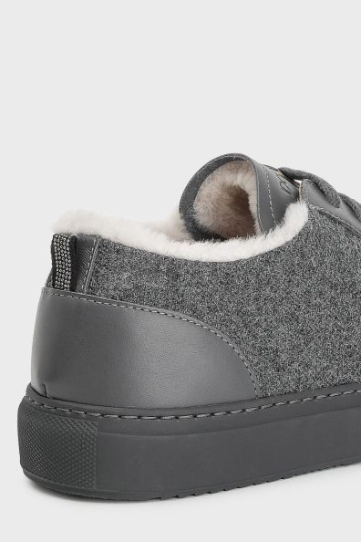 Женские серые кеды с утеплением фото 2 Женские серые кеды с утеплением