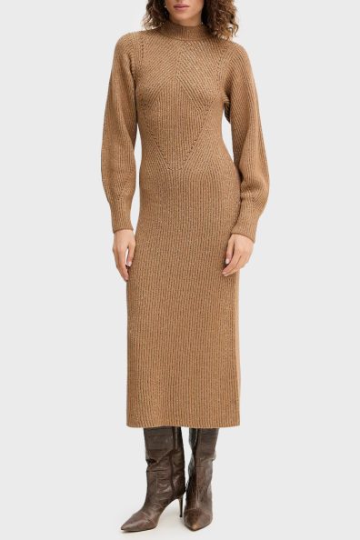 Коричневое платье с люрексом фото 0 Коричневое платье с люрексом