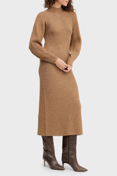 Коричневое платье с люрексом фото 3 Коричневое платье с люрексом