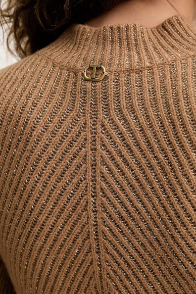 Коричневое платье с люрексом фото 4 Коричневое платье с люрексом