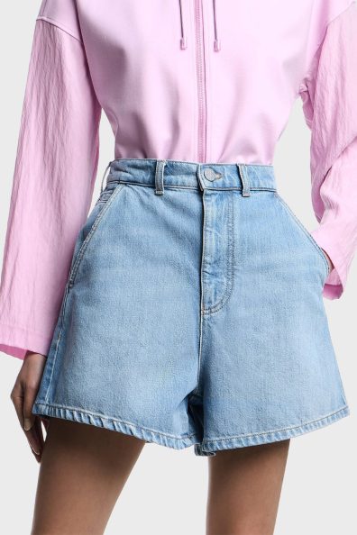 Джинсовые шорты с высокой посадкой