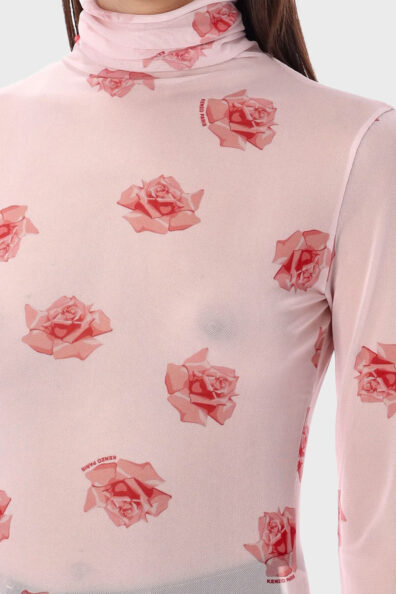 Полупрозрачная водолазка с цветочным принтом фото 2 Полупрозрачная водолазка с цветочным принтом