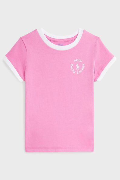 Детская розовая футболка с логотипом фото 0 Детская розовая футболка с логотипом