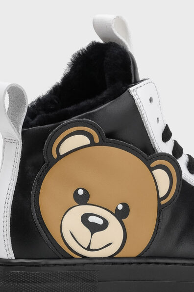 Чорно-білі високі кеди на хутрі фото 2 Чорно-білі високі кеди на хутрі