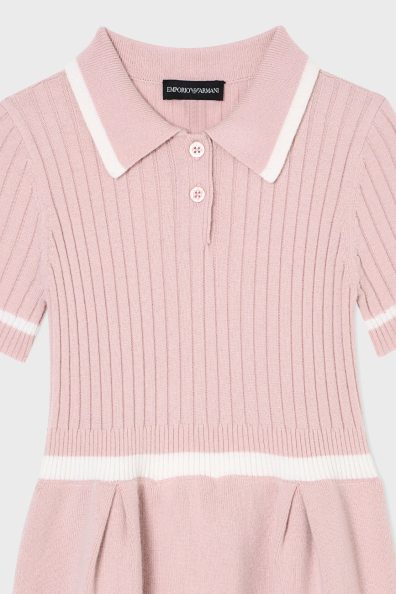 В’язана сукня з коміром-поло фото 2 В’язана сукня з коміром-поло