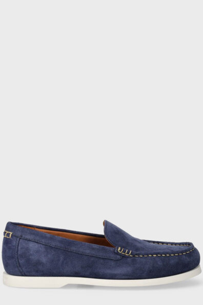 Сині замшеві мокасини