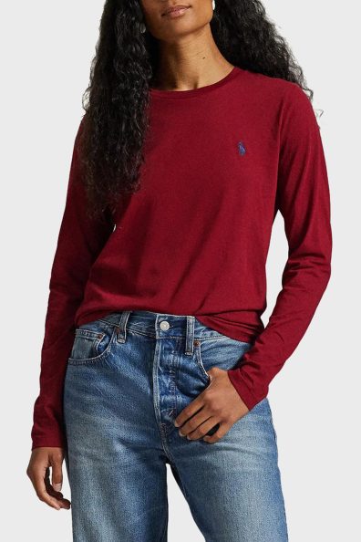 Жіночий лонгслів з брендовим логотипом