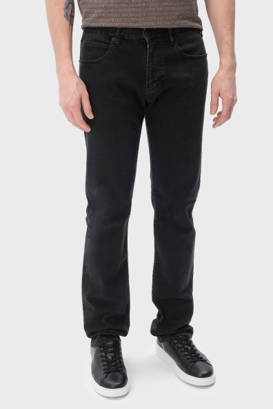Мужские черные прямые джинсы
