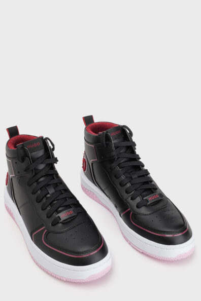 Женские высокие кеды с розовой подошвой фото 1 Женские высокие кеды с розовой подошвой