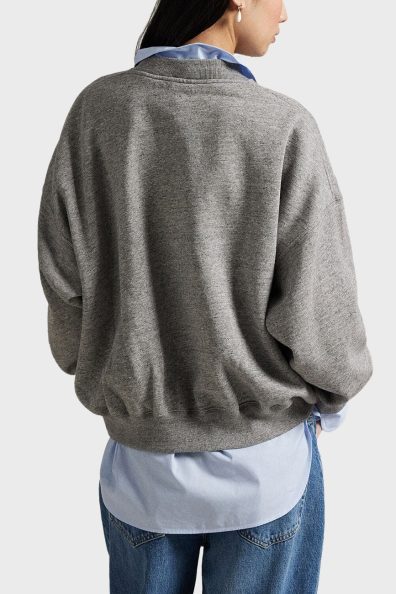 Серый свитшот с вышитым логотипом фото 1 Серый свитшот с вышитым логотипом