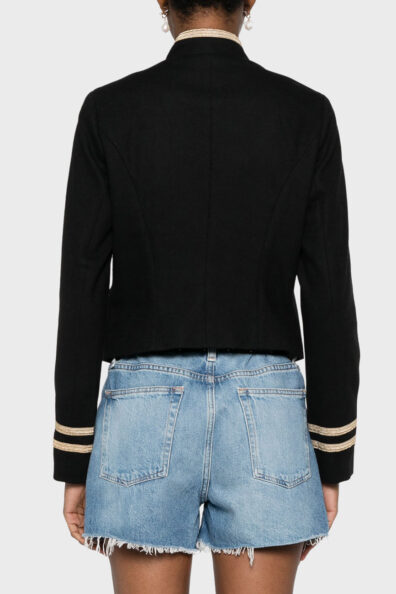 Чорний блейзер із сутажним оздобленням