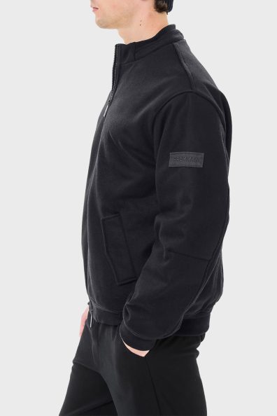 Мужской синий шерстяной бомбер