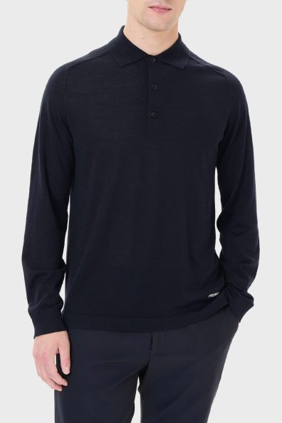 Мужское синее шерстяное поло фото 0 Мужское синее шерстяное поло