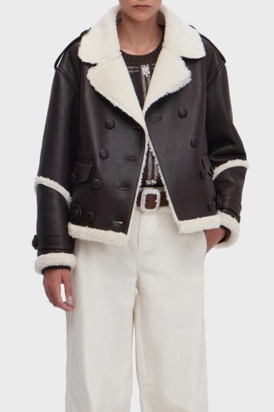 Женская дубленка с акцентными вставками фото 3 Женская дубленка с акцентными вставками