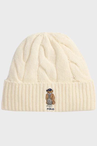 Молочная шерстяная шапка фото 0 Молочная шерстяная шапка
