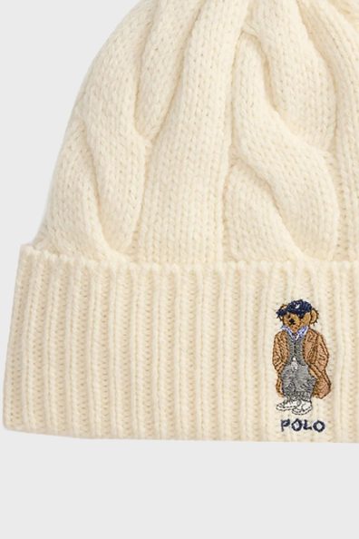 Молочная шерстяная шапка фото 2 Молочная шерстяная шапка