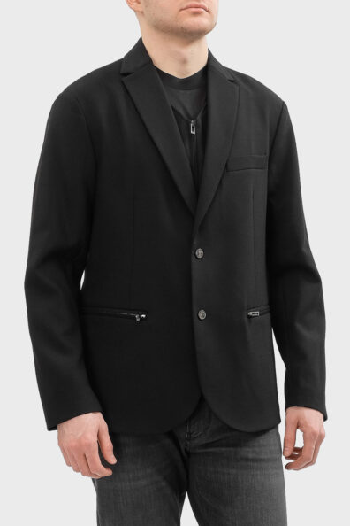 Чоловічий чорний блейзер фото 3 Чоловічий чорний блейзер