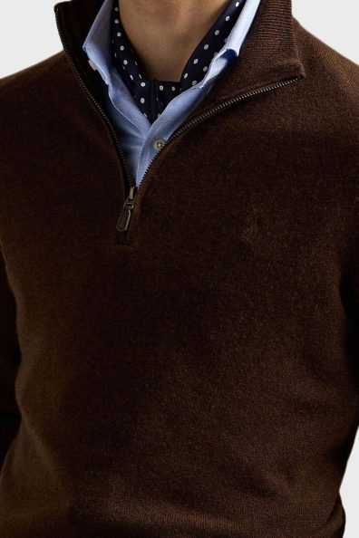 Коричневий светр на блискавці фото 2 Коричневий светр на блискавці