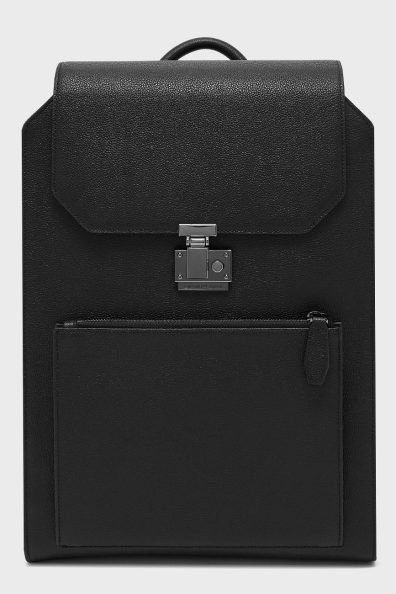 Черный рюкзак из гладкой кожи