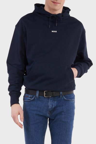 Чоловіче синє худі з капюшоном фото 4 Чоловіче синє худі з капюшоном