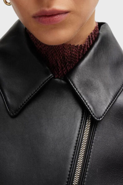 Женская кожаная куртка с воротником фото 2 Женская кожаная куртка с воротником