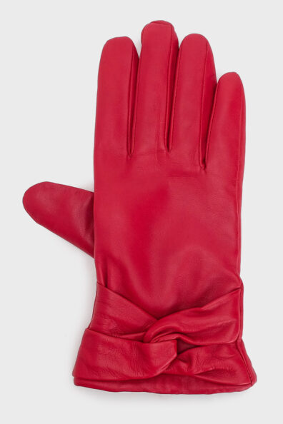 Шкіряні рукавички червоного кольору фото 0 Шкіряні рукавички червоного кольору