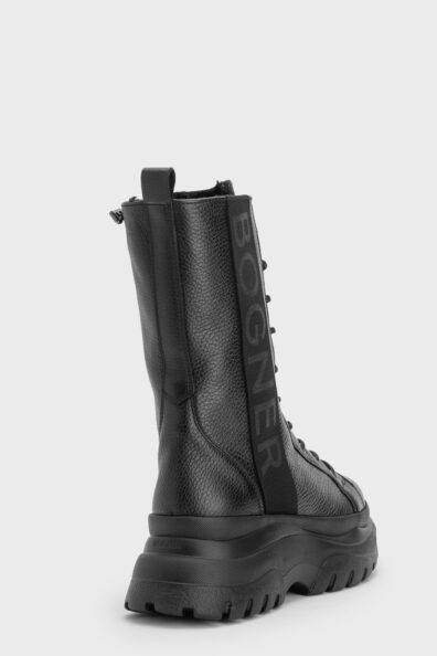 Кожаные ботинки с надписью бренда