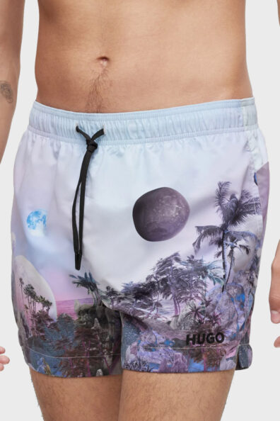 Чоловічі пляжні шорти з принтом фото 2 Чоловічі пляжні шорти з принтом