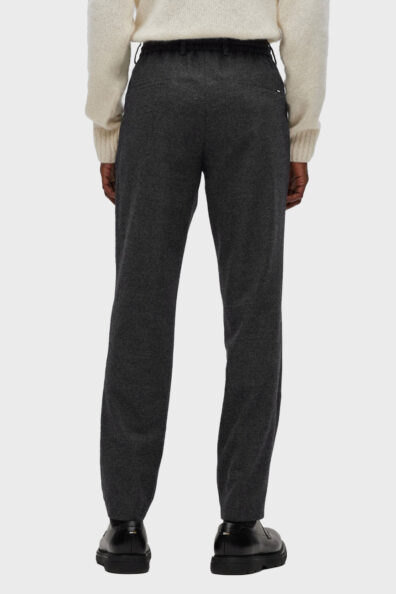 Мужские черные брюки с кулиской на поясе