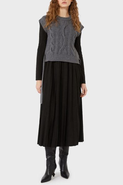 Женское платье с вязаной жилеткой фото 2 Женское платье с вязаной жилеткой