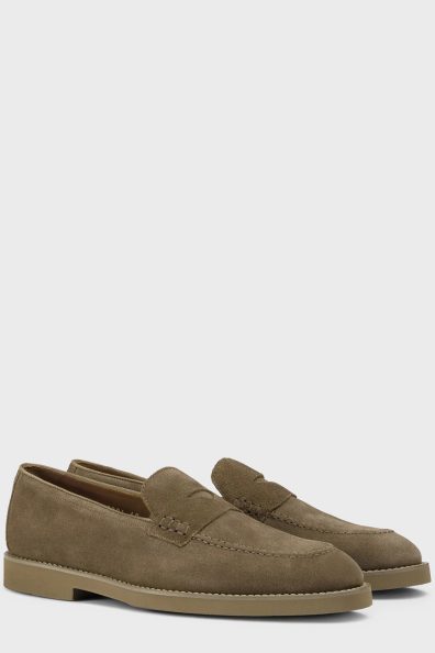 Мужские замшевые лоферы в коричневом цвете