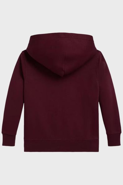 Детское бордовое худи с мишкой фото 1 Детское бордовое худи с мишкой
