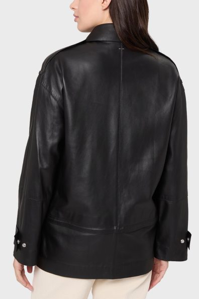 Женская кожаная куртка черного цвета фото 1 Женская кожаная куртка черного цвета