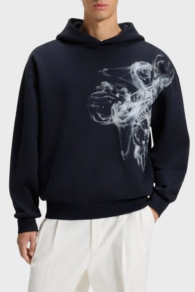 Чоловічий синій світшот з малюнком фото 0 Чоловічий синій світшот з малюнком