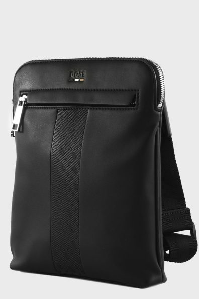 Чоловіча чорна сумка через плече фото 3 Чоловіча чорна сумка через плече