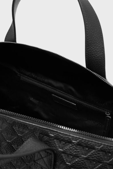 Черная кожаная дорожная сумка с логотипами фото 2 Черная кожаная дорожная сумка с логотипами