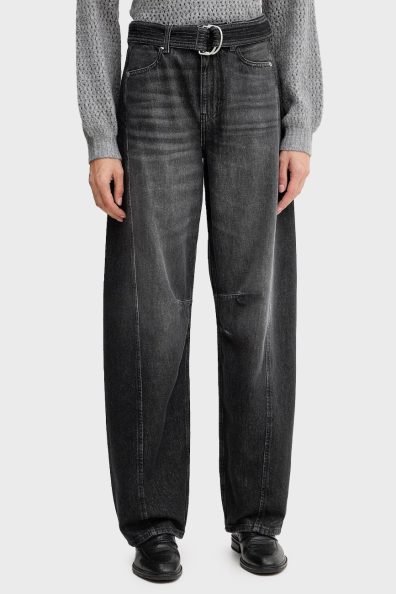 Серые джинсы свободного кроя