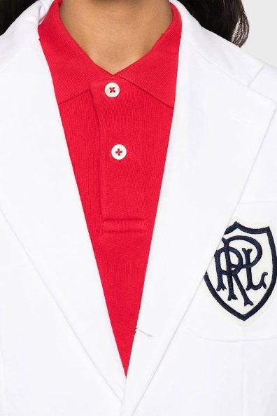 Жіночий білий піджак з логотипом