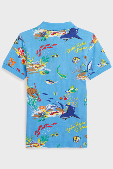 Голубое поло с рисунком фото 1 Голубое поло с рисунком