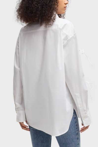 Оверсайз рубашка с бантами на рукавах фото 1 Оверсайз рубашка с бантами на рукавах