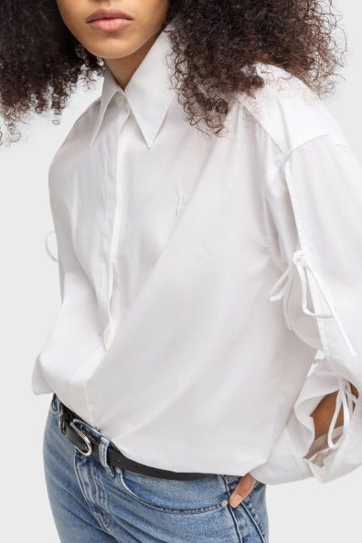 Оверсайз рубашка с бантами на рукавах фото 3 Оверсайз рубашка с бантами на рукавах