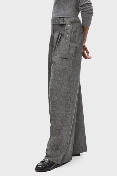 Прямые шерстяные брюки с поясом фото 3 Прямые шерстяные брюки с поясом